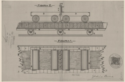 Plano histórico de la patente número 45.017